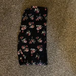 Black Flower leggings girls